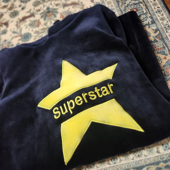 Navy Blue and Yellow Women's Hoodie Sweater - Picture 12 of 12